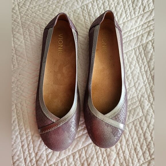 Vionic leather caroll ballet flats - Picture 1 of 10